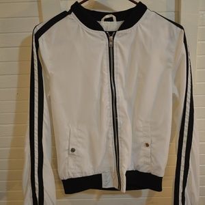 Black and white bomber jacket